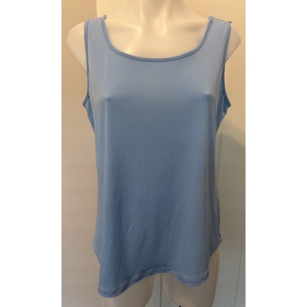 Chicos Womens Knit Tank TOP Sleeveless Light Blue Polyester Size 1 (M/8)